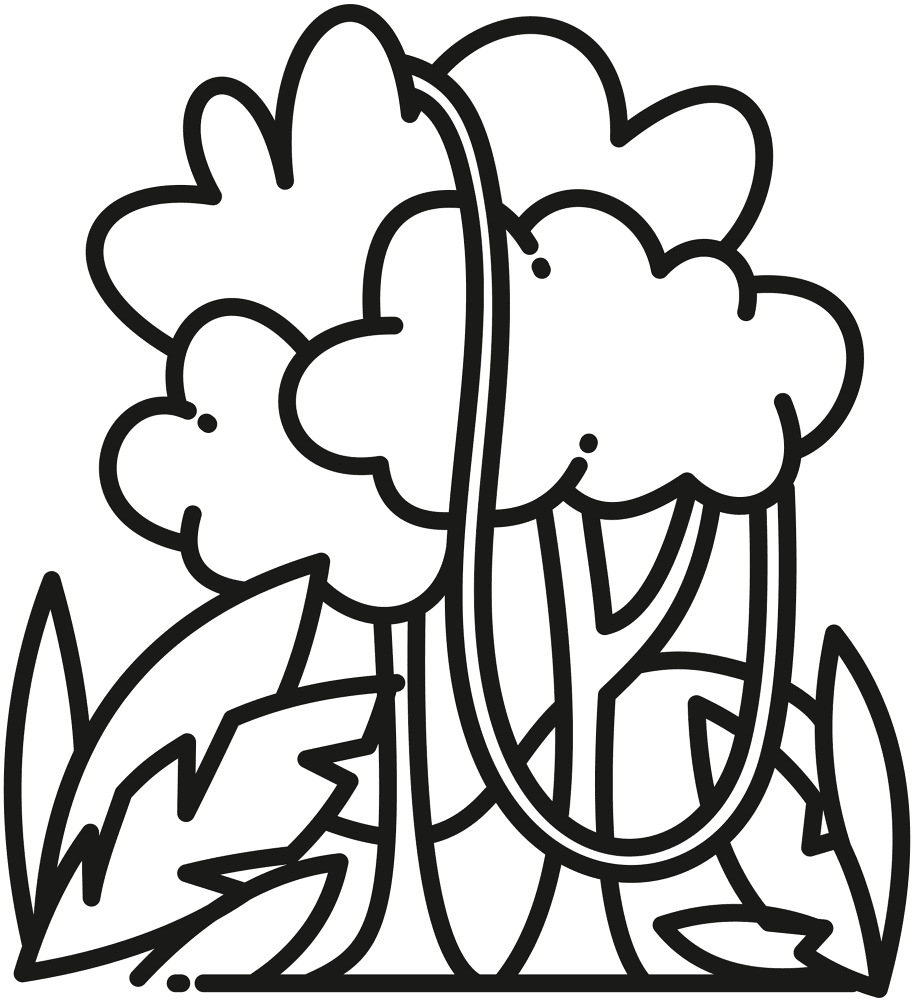Desenho de Tropical para colorir e imprimir: número 1