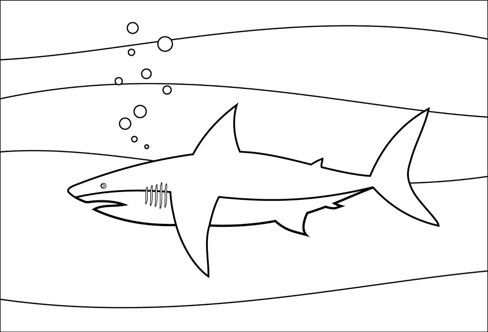Desenho de Tubarões para colorir e imprimir: número 11