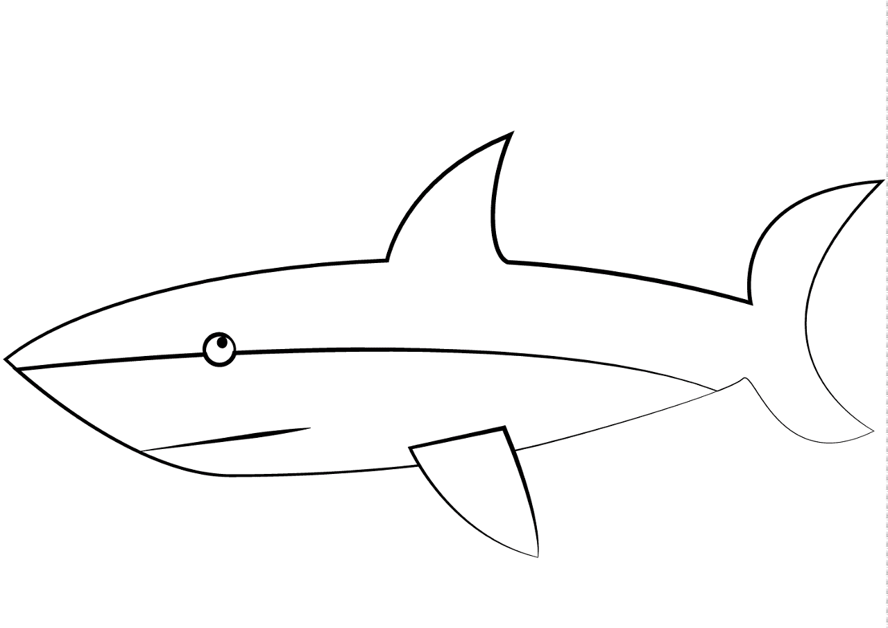 Desenho de Tubarões para colorir e imprimir: número 16