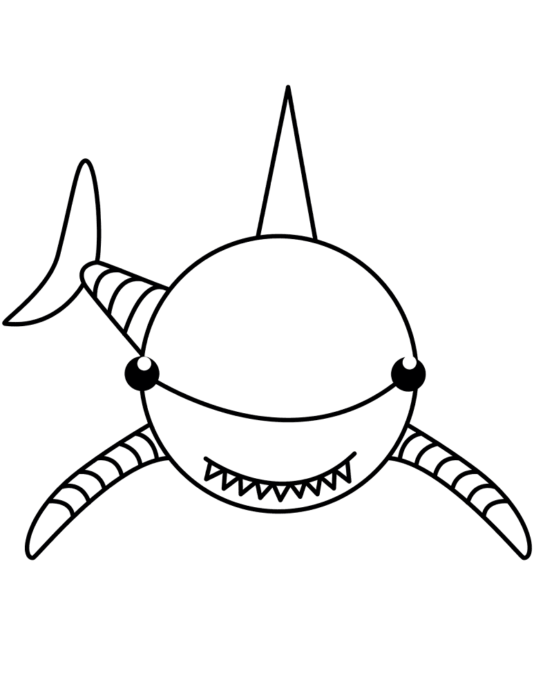 Desenho de Tubarões para colorir e imprimir: número 17