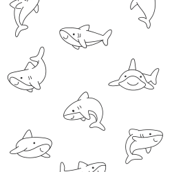 Desenho de Tubarões para colorir e imprimir: número 19