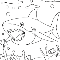 Desenho de Tubarões para colorir e imprimir: número 23