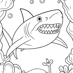 Desenho de Tubarões para colorir e imprimir: número 27