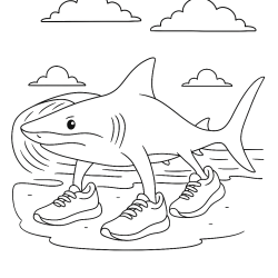 Desenho de Tubarões para colorir e imprimir: número 28
