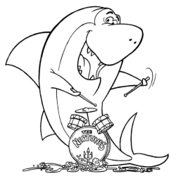 Desenho de Tubarões para colorir e imprimir: número 29