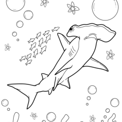 Desenho de Tubarões para colorir e imprimir: número 32