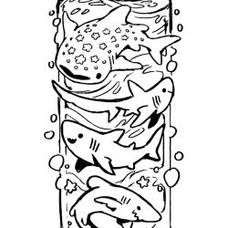 Desenho de Tubarões para colorir e imprimir: número 33
