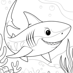 Desenho de Tubarões para colorir e imprimir: número 34