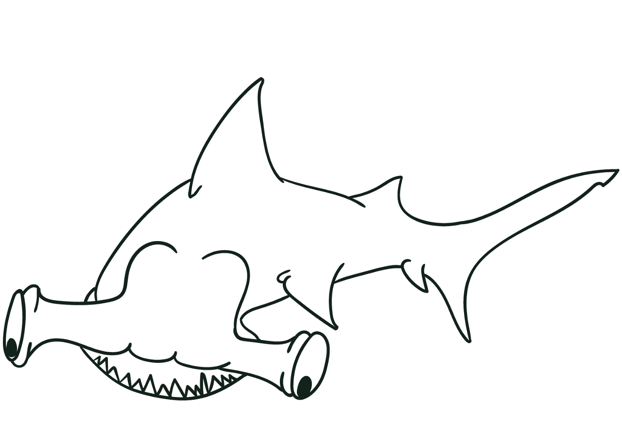 Desenho de Tubarões para colorir