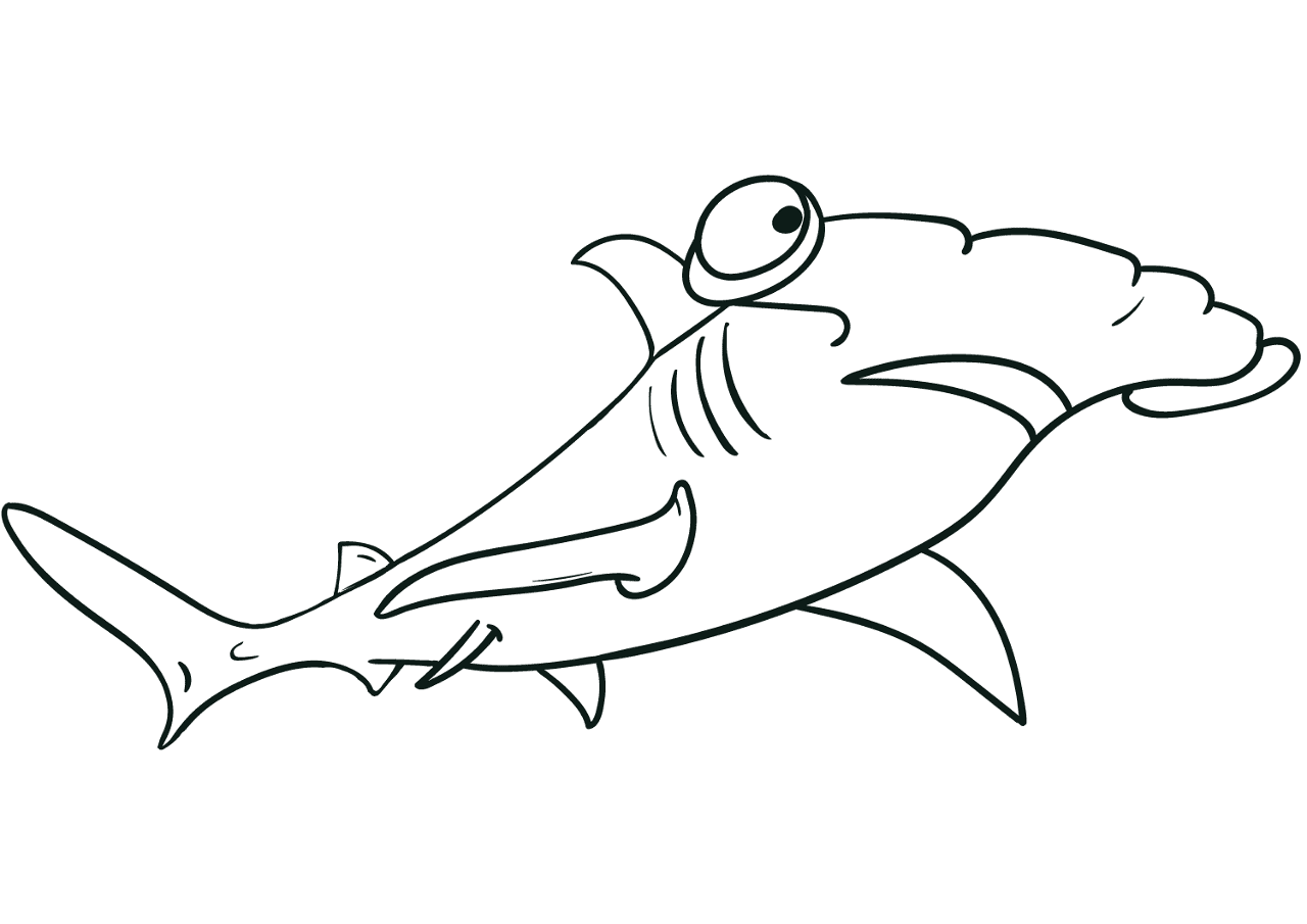 Desenho de Tubarões para colorir