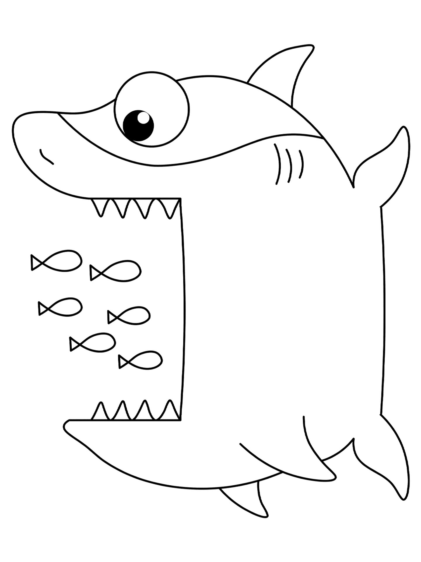 Desenho de Tubarões para colorir