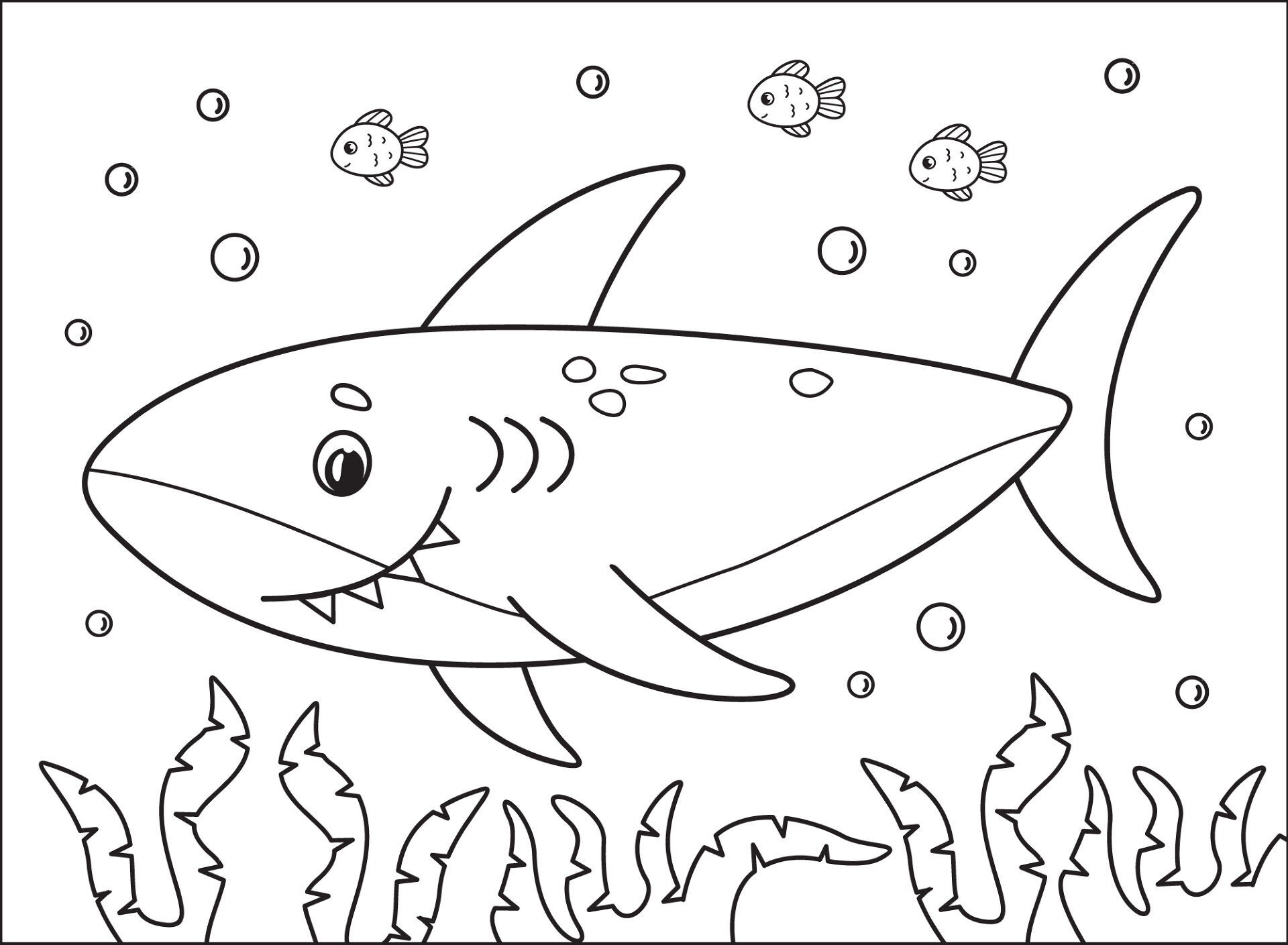 Desenho de Tubarões para colorir