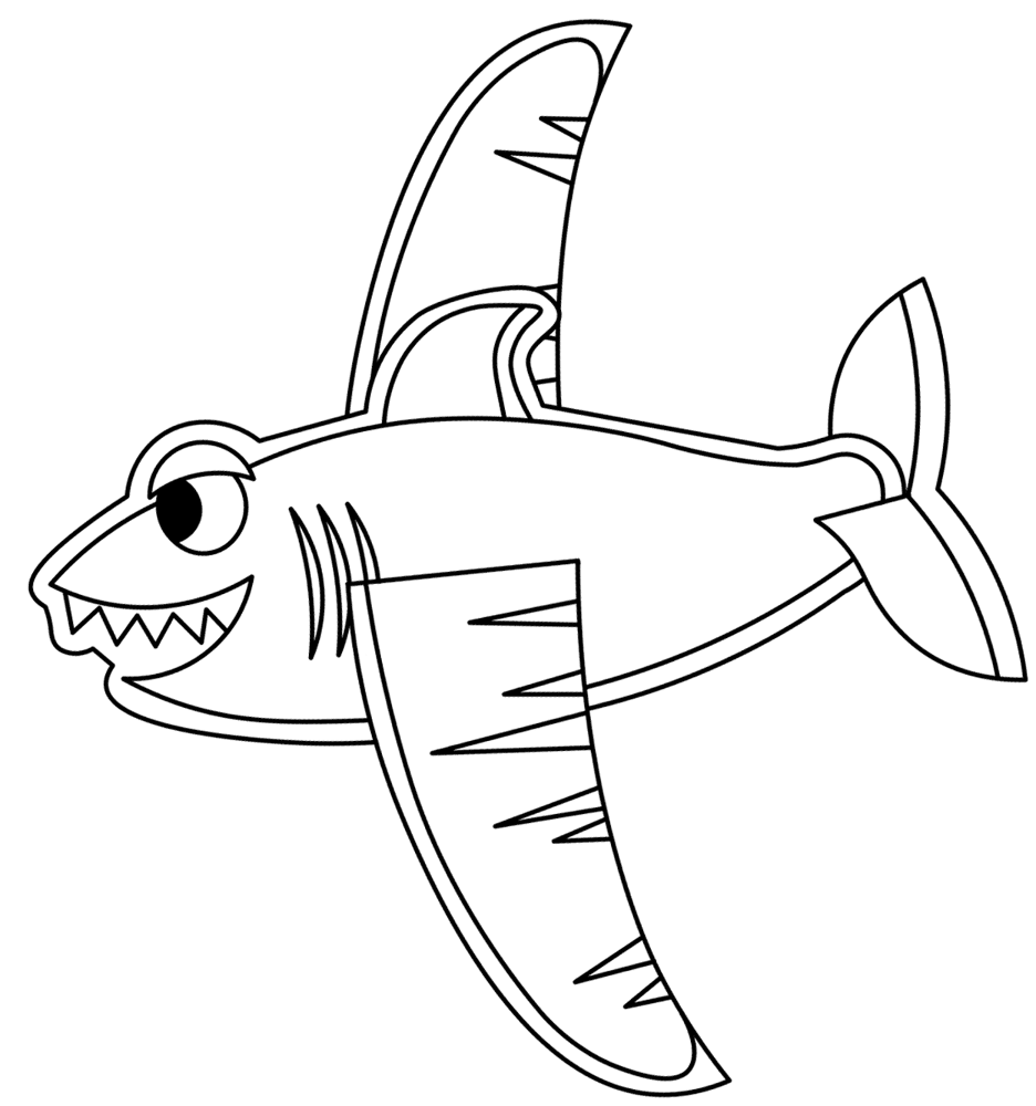 Desenho de Tubarões para colorir