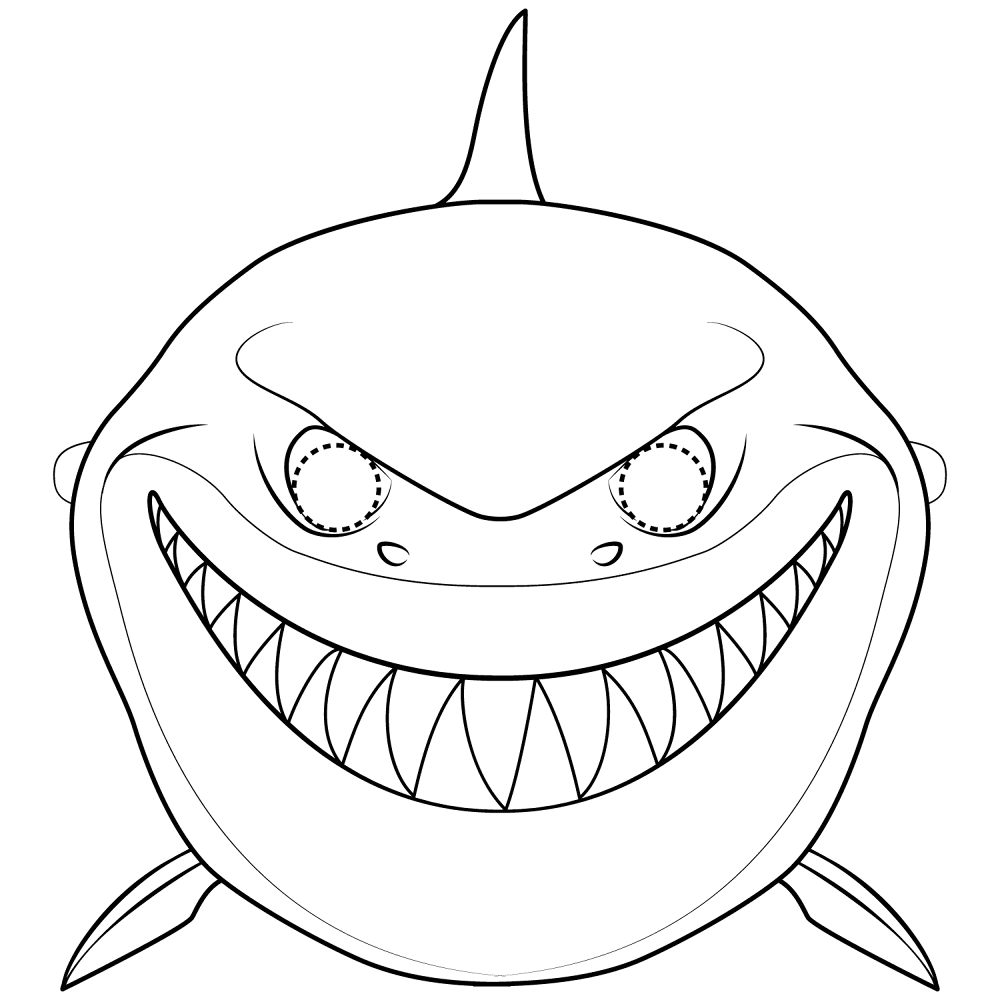 Desenho de Tubarões para colorir