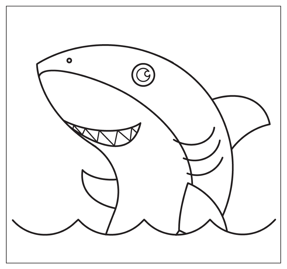 Desenho de Tubarões para colorir