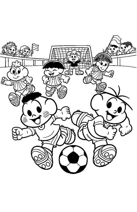 Desenho de Turma da Monica para colorir e imprimir: número 7