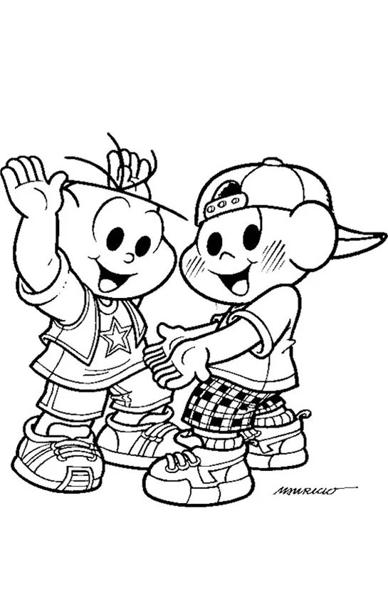 Desenho de Turma da Monica para colorir e imprimir: número 11
