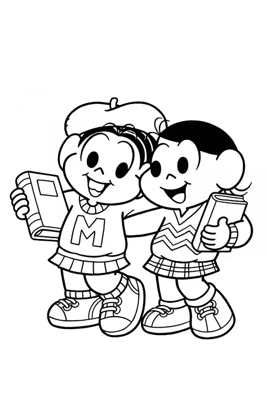 Desenho de Turma da Monica para colorir e imprimir: número 12