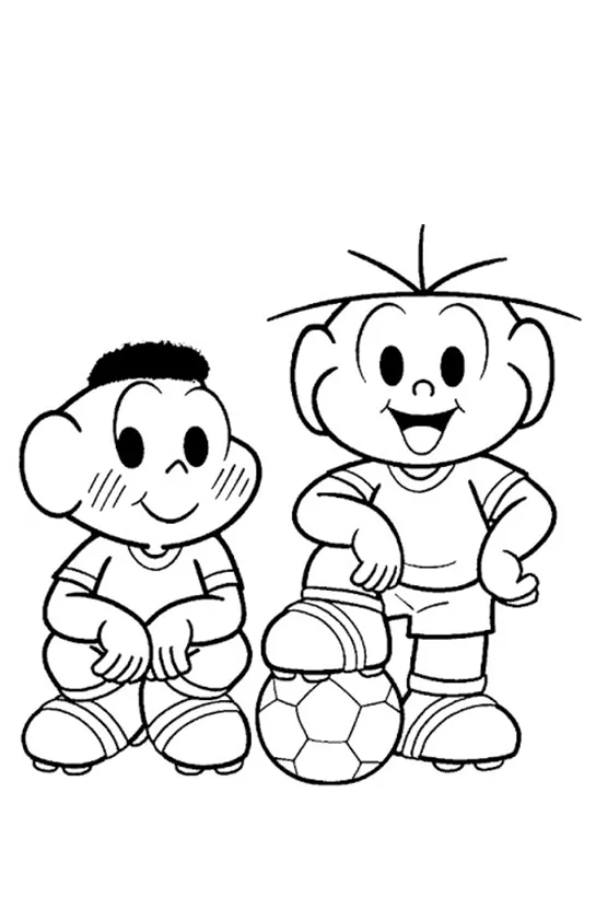Desenho de Turma da Monica para colorir e imprimir: número 13