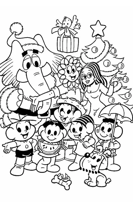 Desenho de Turma da Monica para colorir e imprimir: número 15