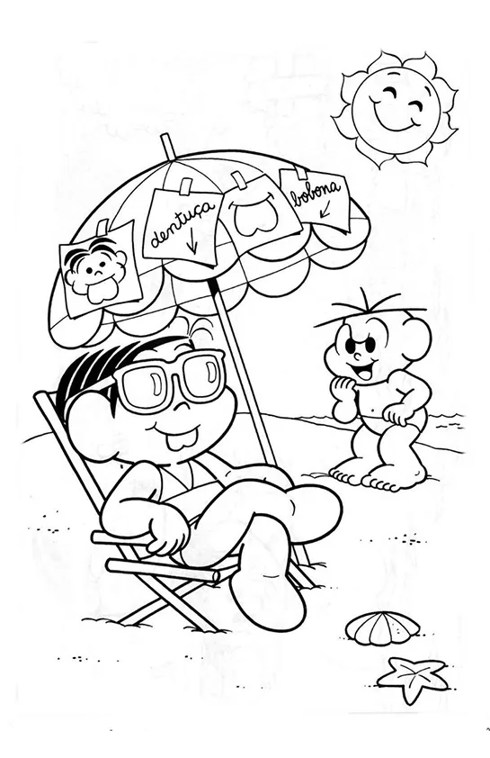 Desenho de Turma da Monica para colorir e imprimir: número 16