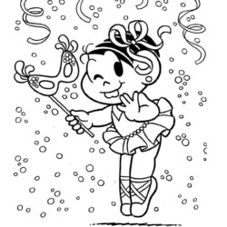 Desenho de Turma da Monica para colorir e imprimir: número 19