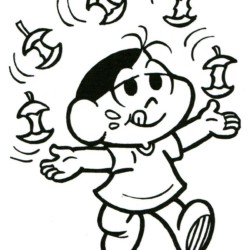 Desenho de Turma da Monica para colorir e imprimir: número 20