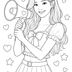 Desenho de Twice para colorir e imprimir: número 5