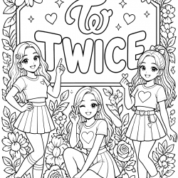 Desenho de Twice para colorir e imprimir: número 15
