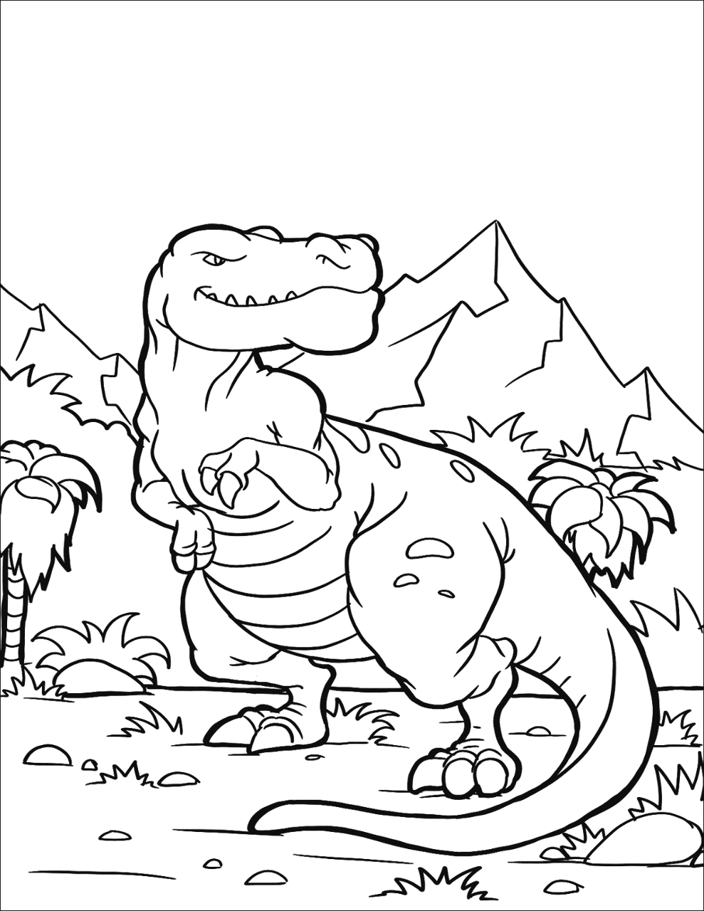 Desenho de Tyrannosaurus Rex para colorir e imprimir: número 2