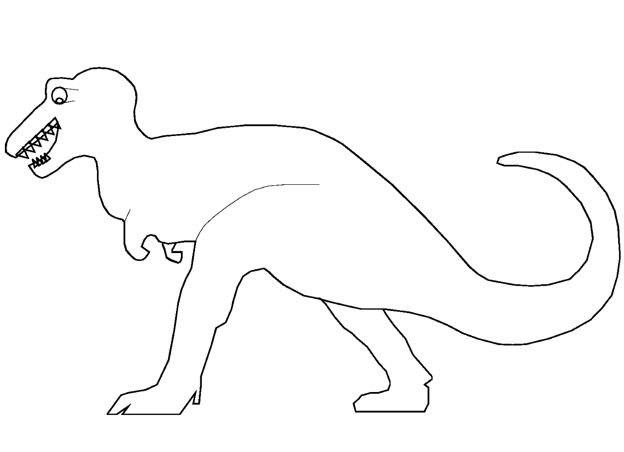 Desenho de Tyrannosaurus Rex para colorir e imprimir: número 4