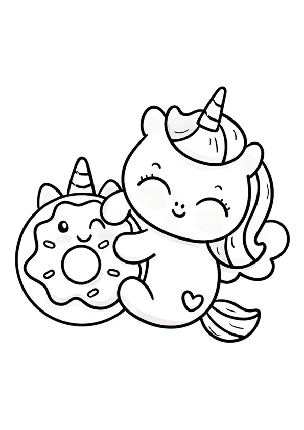 Desenho de Unicornio para colorir e imprimir: número 4