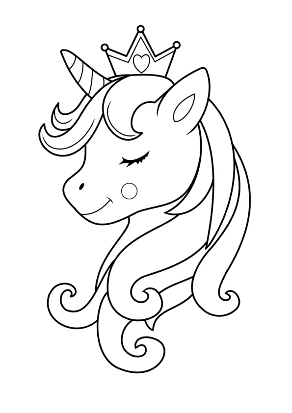 Desenho de Unicornio para colorir e imprimir: número 6