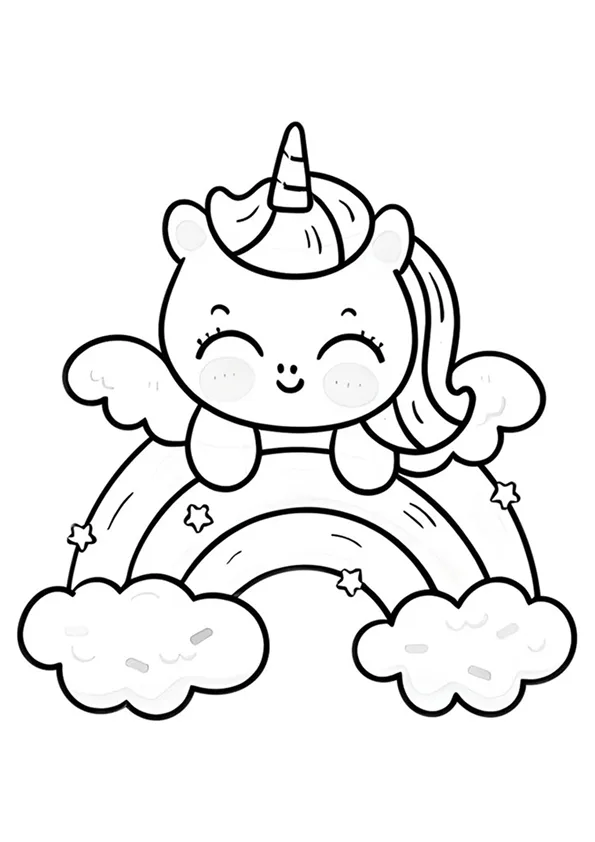 Desenho de Unicornio para colorir e imprimir: número 9