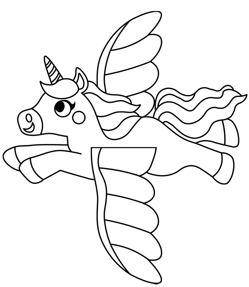 Desenho de Unicornio para colorir e imprimir: número 12