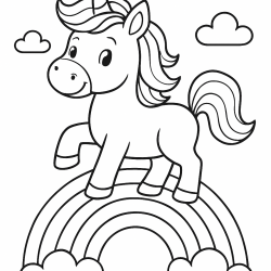 Desenho de Unicornio para colorir e imprimir: número 13