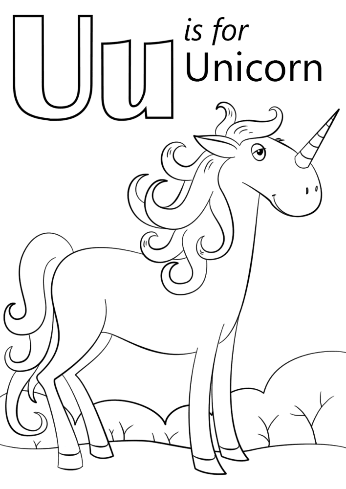 Desenho de Unicornio para colorir e imprimir: número 15