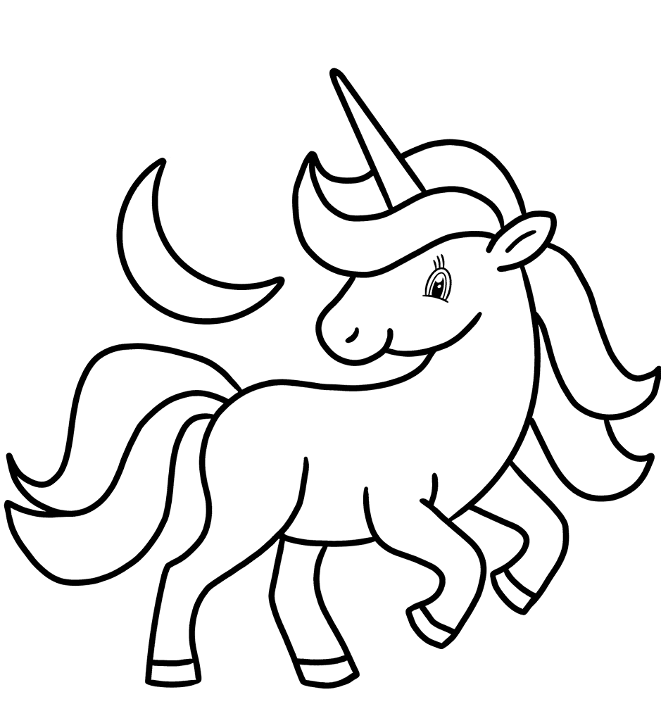 Desenho de Unicornio para colorir e imprimir: número 16
