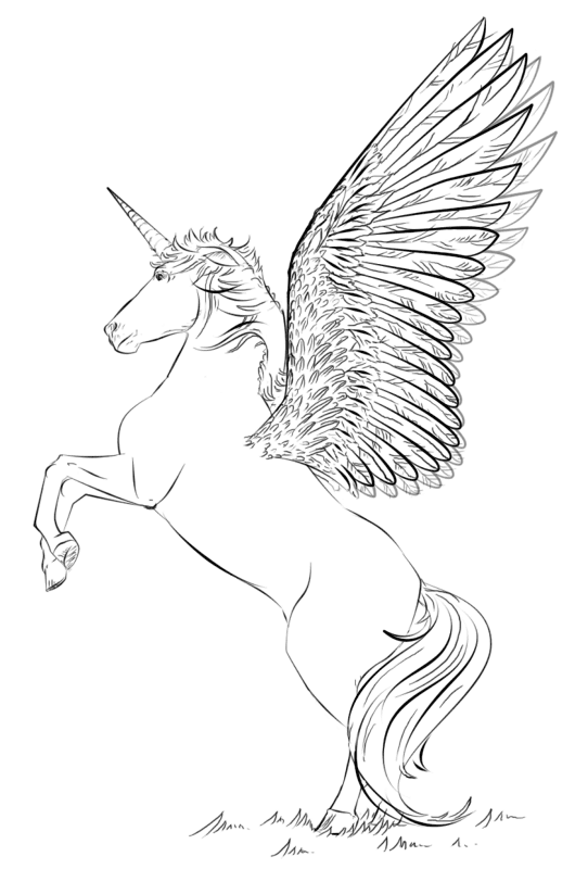 Desenho de Unicornio para colorir e imprimir: número 18