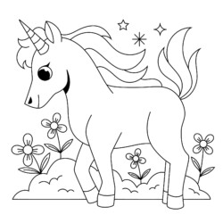 Desenho de Unicornio para colorir e imprimir: número 26