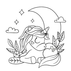 Desenho de Unicornio para colorir e imprimir: número 27