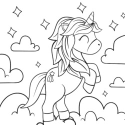 Desenho de Unicornio para colorir e imprimir: número 28
