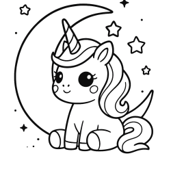Desenho de Unicornio para colorir e imprimir: número 29