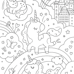 Desenho de Unicornio para colorir e imprimir: número 30