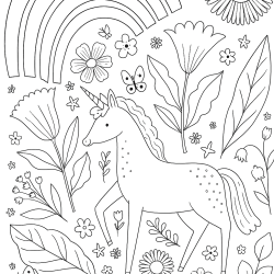 Desenho de Unicornio para colorir e imprimir: número 31