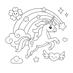 Desenho de Unicornio para colorir e imprimir: número 33
