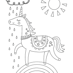 Desenho de Unicornio para colorir e imprimir: número 35