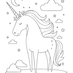 Desenho de Unicornio para colorir e imprimir: número 36
