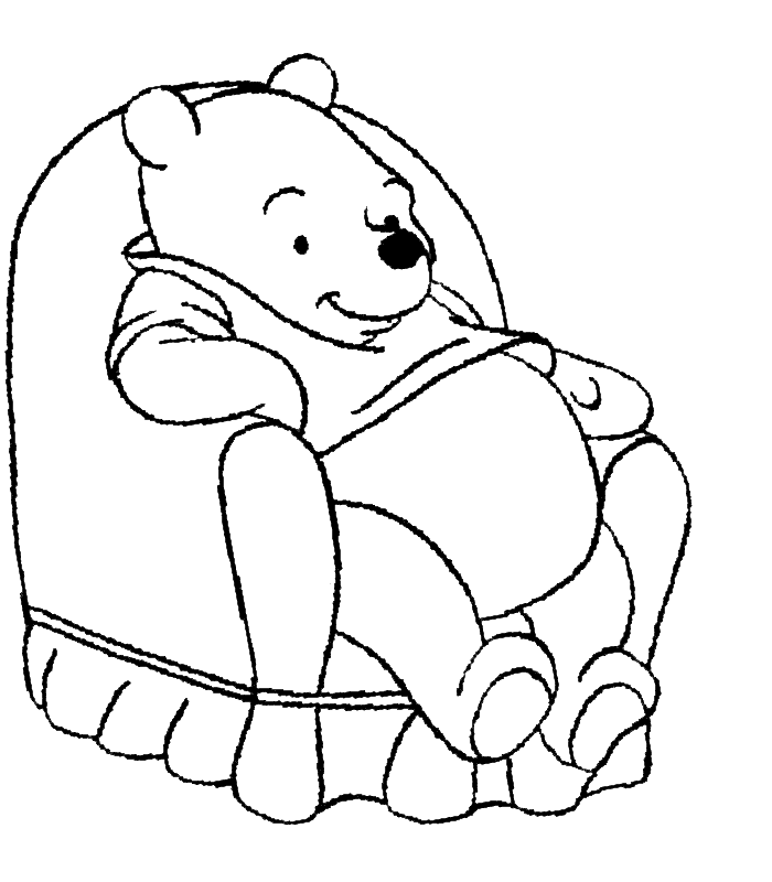 Desenho de Ursinho Pooh para colorir e imprimir: número 5