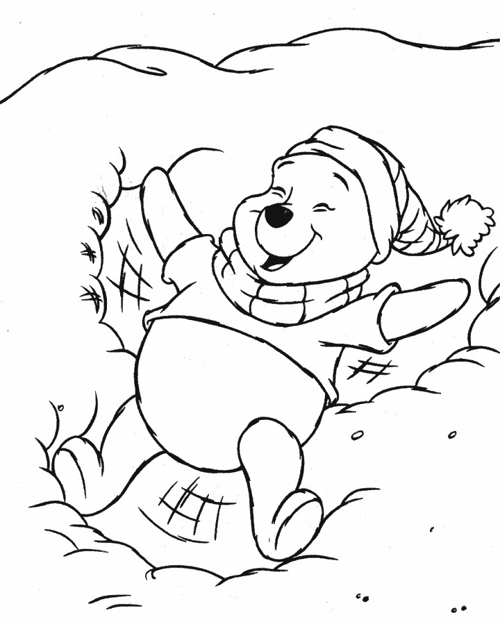 Desenho de Ursinho Pooh para colorir e imprimir: número 6